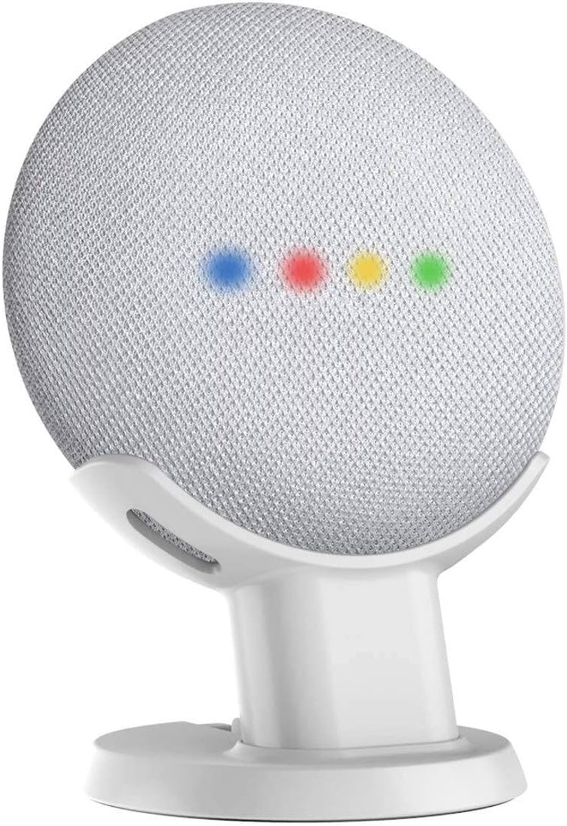 Desktop Standaard - Mini Houder - Slimme Speaker - Compact Ontwerp - 8x7x7 cm - Wit