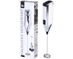 Melkopschuimer - Cappuccino Maker - Warme Dranken - Verchroomd Metaal - 21 cm - Chroom