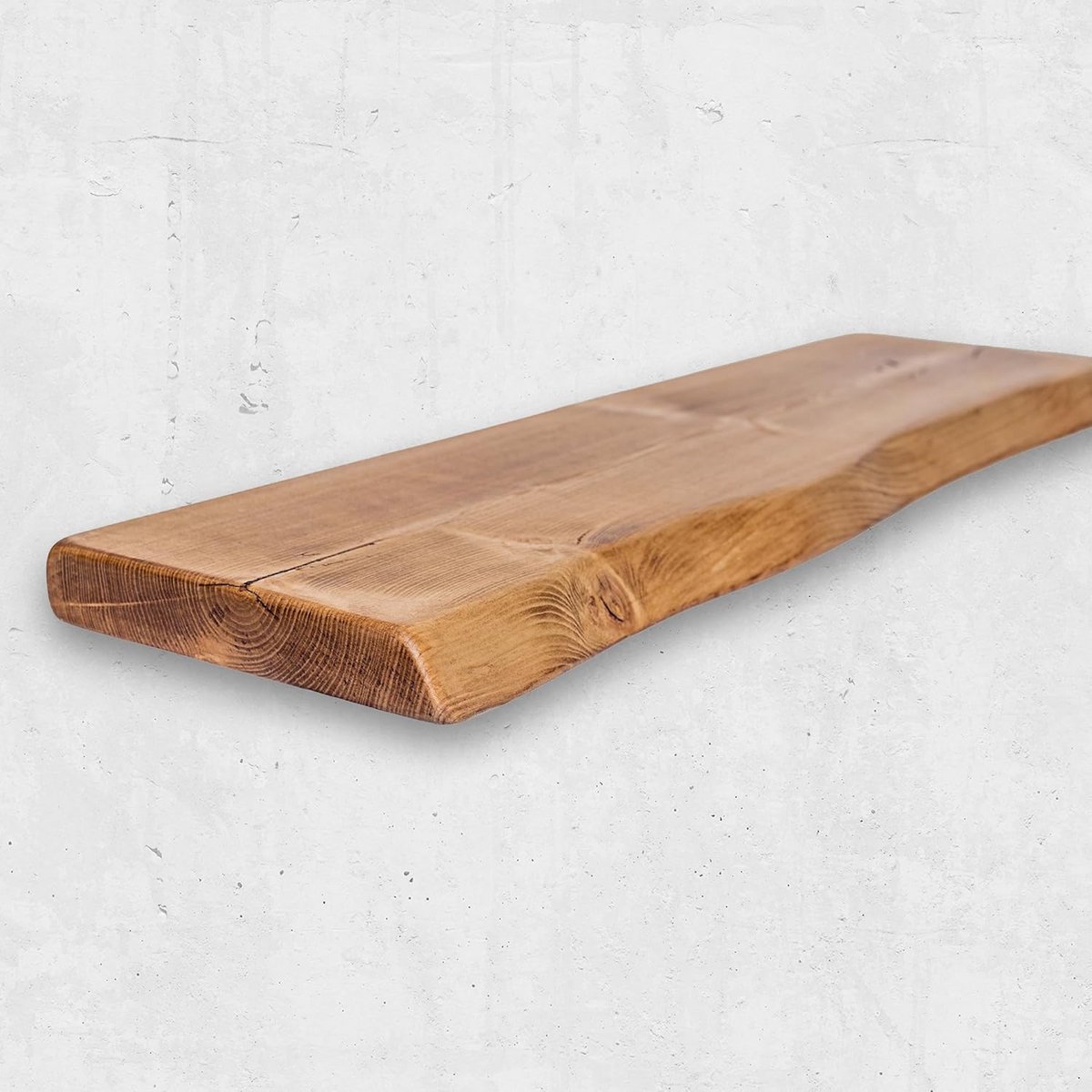 Rustieke zwevende plank - Wandplank decoratie - Muur SChoorsteen Radiator - Live edge ontw