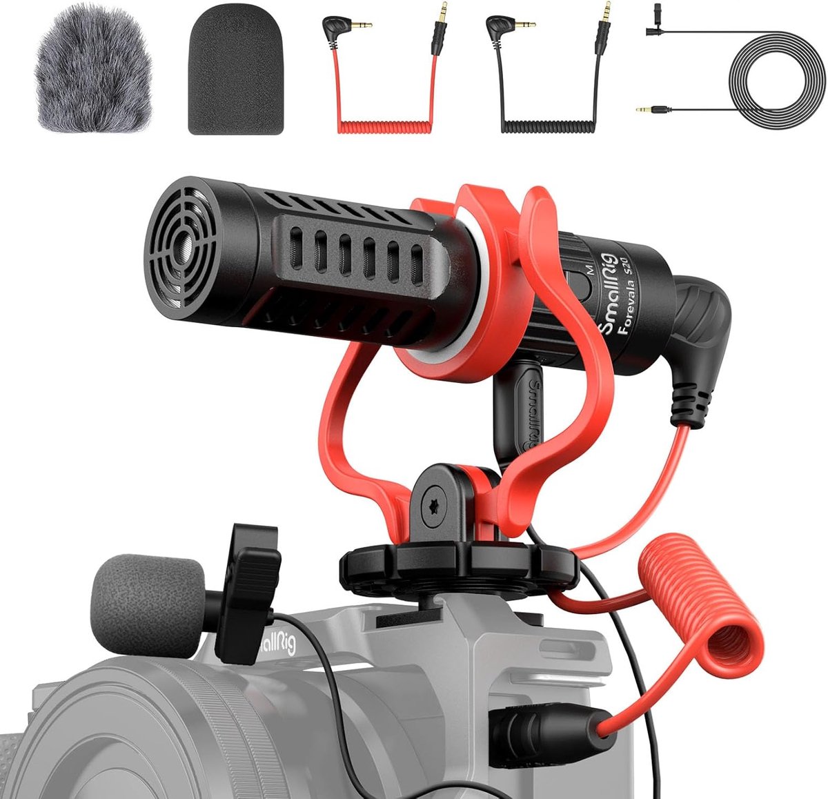 Externe Microfoon - Camera Microfoon - Video Opnames - Dubbele Microfoons - 82 mm