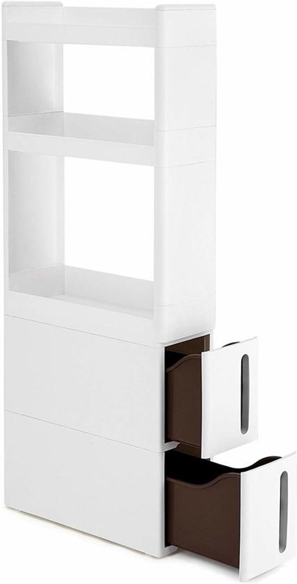 Opbergkast - Wit - Kunststof - 106,5 cm hoog - 45 cm diep