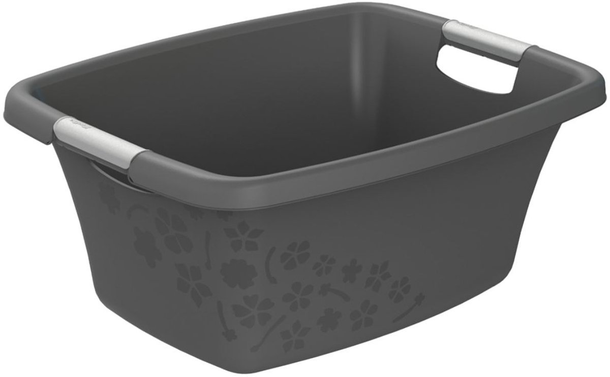 Rotho - Wasmand - 25 liter - Bloemen grijs