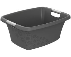 Rotho - Wasmand - 25 liter - Bloemen grijs