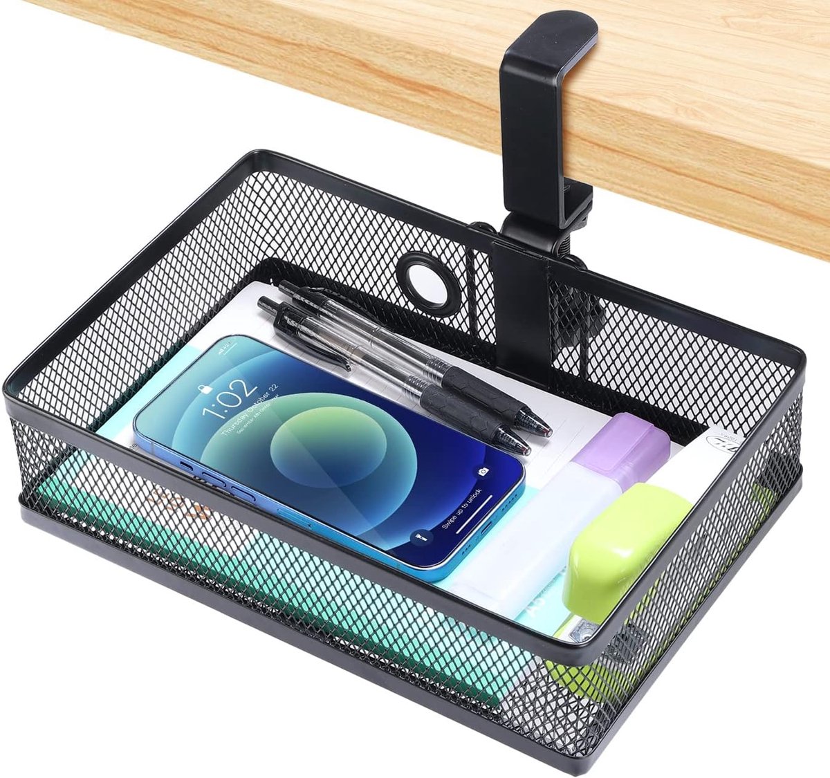 Onder Bureau Organizer - Opbergmand Bureau - Bureau Netjes Houden - 360 Graden Draaibaar