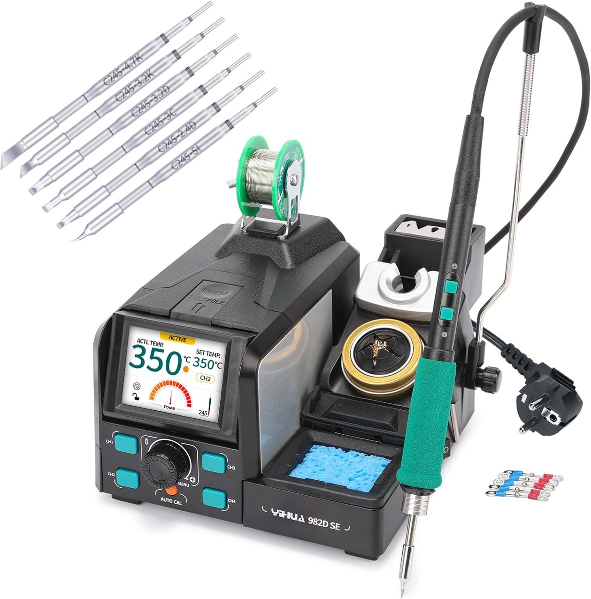 Precisie Soldeerstation - Elektrische Soldeerbout - Elektronica Reparatie - 200W Vermogen Automatische Kalibratie - 177 x 152 x 110 mm