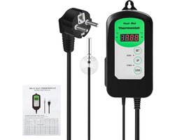 Digitale thermostaat - Temperatuurregelaar sonde - Klimaatbeheersing terrarium - Nauwkeurige temperatuurmeting - 1.8 meter sensor