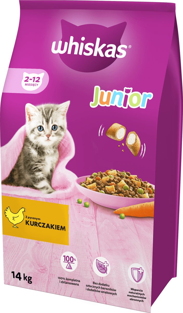 Whiskas Whiskas Junior - Kip - 14kg - Voor Kittens - Met Melk