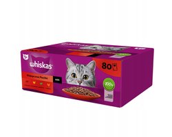 Whiskas Adult - Klassieke Maaltijden in Saus - 80x 85g - Met Zink - Voor Spierkracht