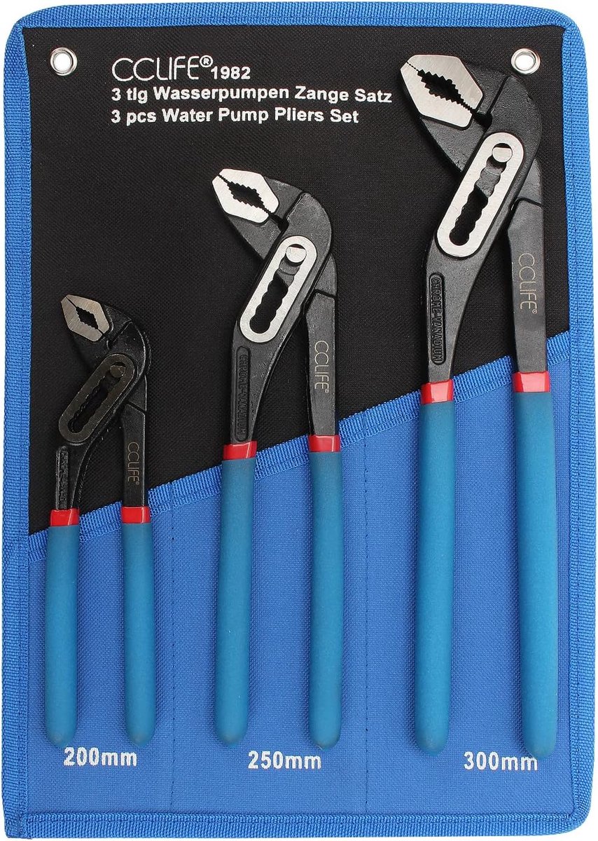 Waterpomptang Set - Verstelbare Tangen - Grote Klussen - Anti-slip Handgrepen - 175 240 300 mm