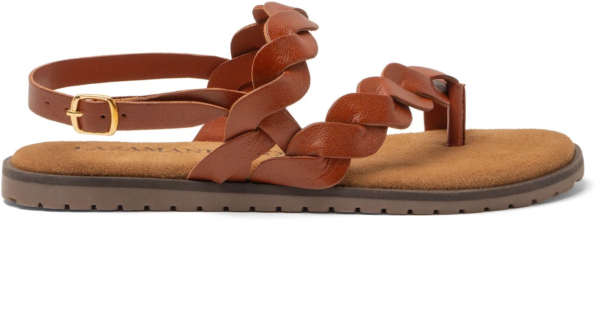 Lazamani - Jona Dames Sandalen Leer Tan - Maat 42