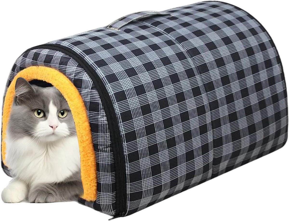 Kattenmand - Kattenhuis Dierenhol - Reizen Thuis - Waterdicht Draagbaar - 60x43x40 cm - Zwart
