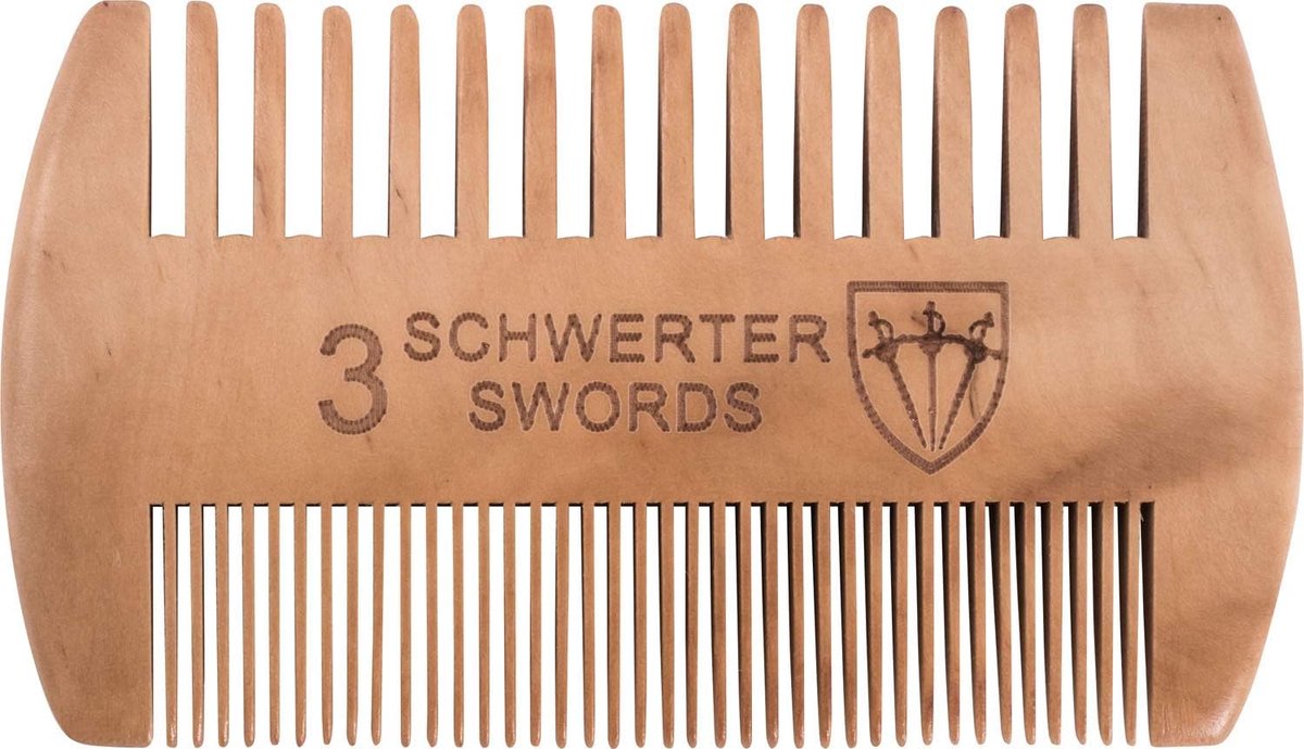 Baardkam - Baardverzorging - Dagelijkse Styling - Dubbele Tand - 10 cm - Perzikhout