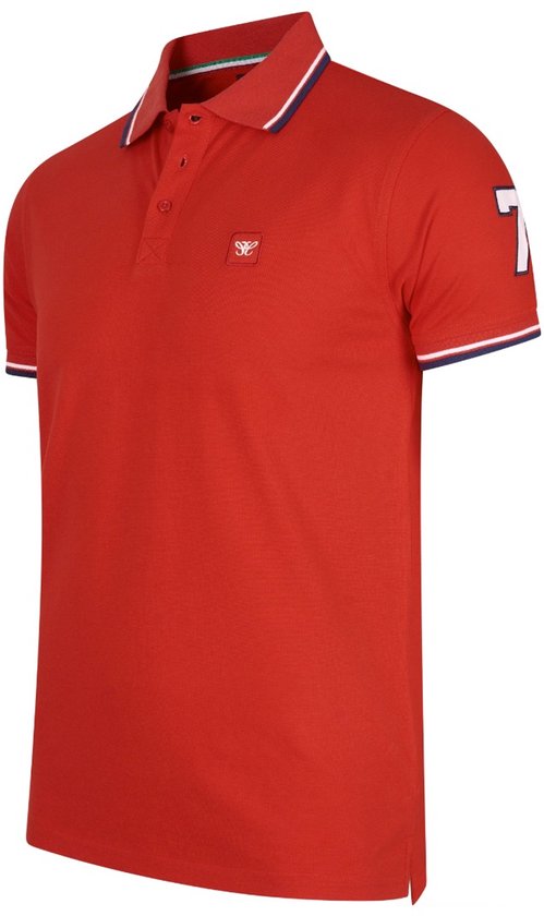 Cappuccino Italia - Heren Polo SS Polo Applique Pique - Rood - Maat M
