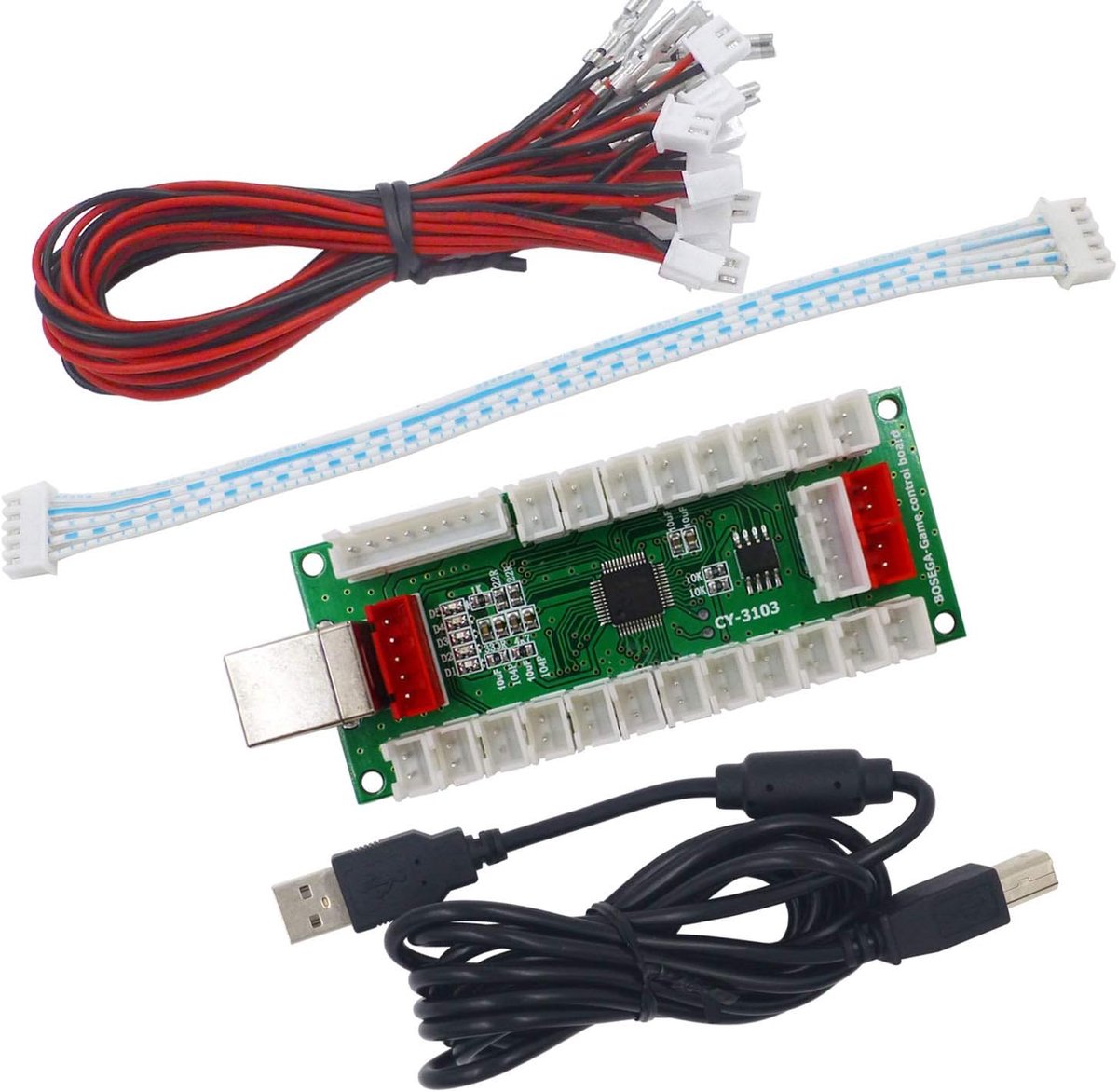Arcade Controller Kit - DIY Encoder - Game Console Mod - Zero Delay - 5V Stroom - Rood