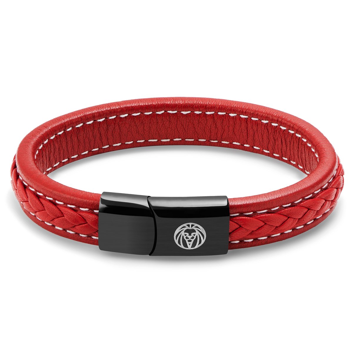 Rode Retro Leren Armband