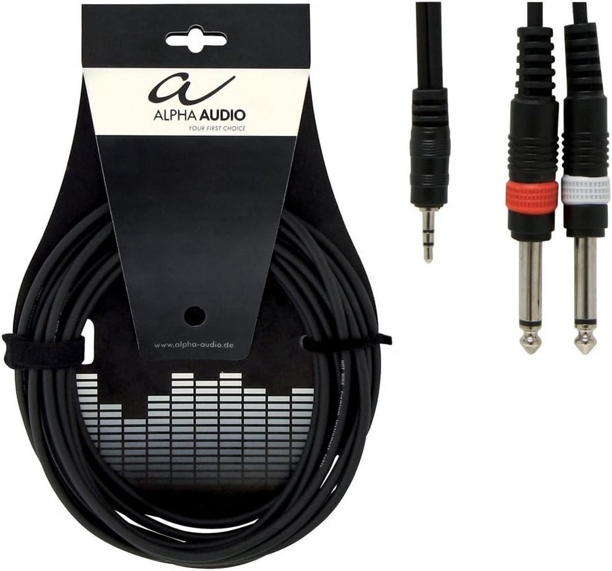 Y-kabel - Audio splitter kabel - Muziek aansluiten - Stereo naar mono - 3 meter - Zwart