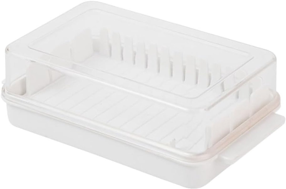 Boterdoos met deksel - 16.5 x9.5 x5cm - Doorzichtige boterbewaarcontainer voor in de koelkast - Bewaart kaas en margarine vers.