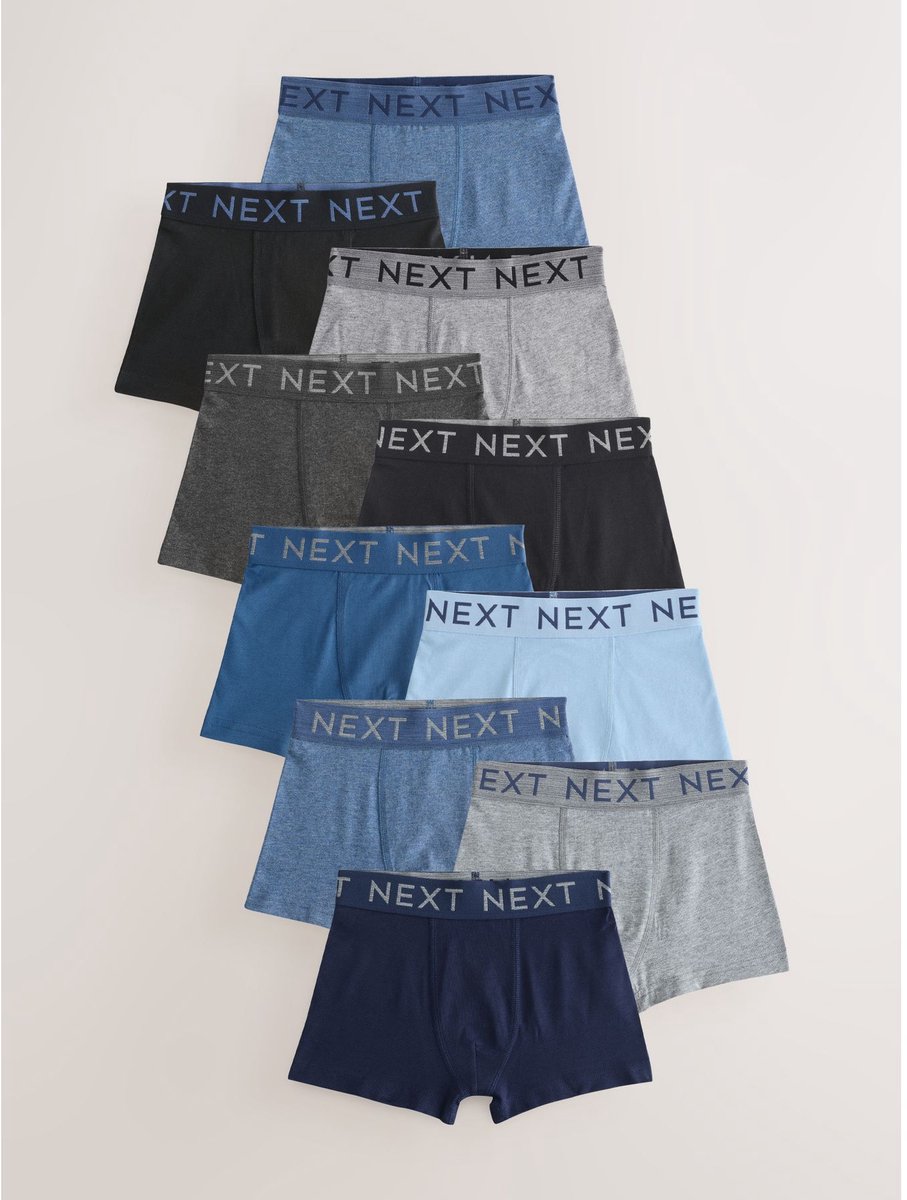 Next - Jongens - Set van 10 boxershorts - Blauw