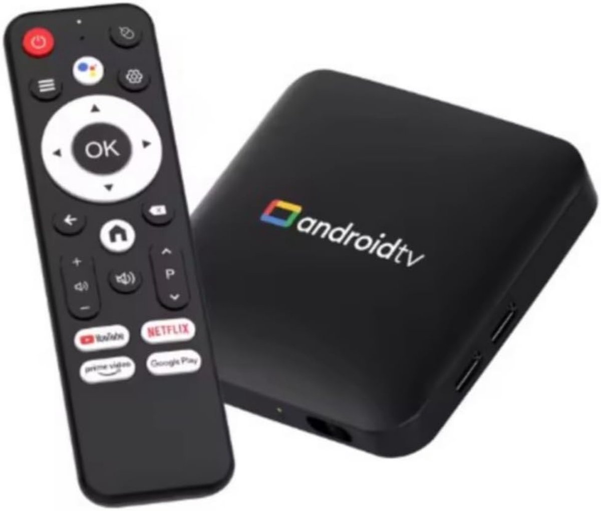 Android TV Box - Mediastreamer - 4K Streaming - Quad Core Processor - 11x10.8x2.6 cm - Zwart