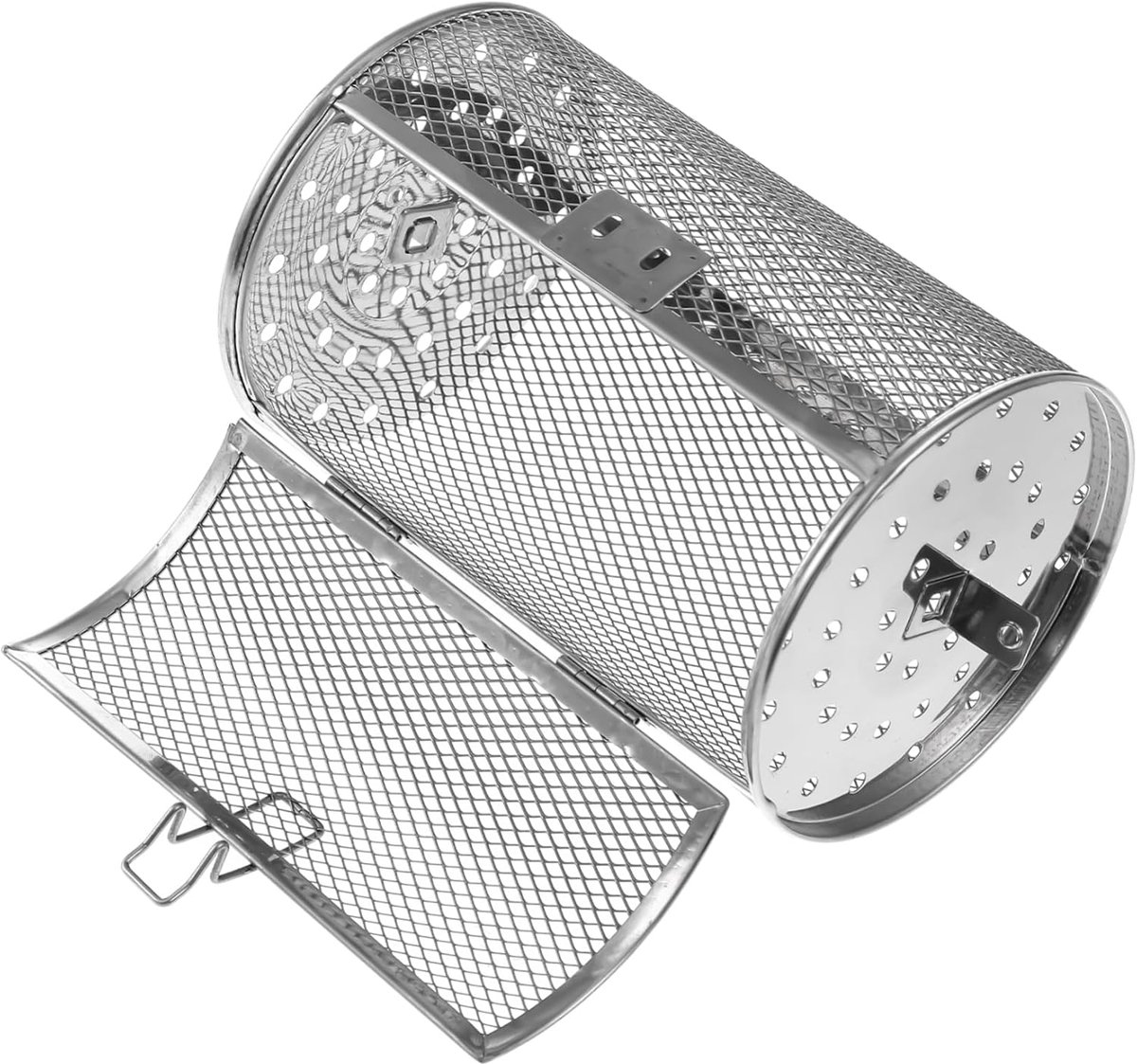 Airfryer Accessoire - Oven Mandje - Bakken en Grillen - 360 Graden Rotatie - 18x12x12 cm - Zilver