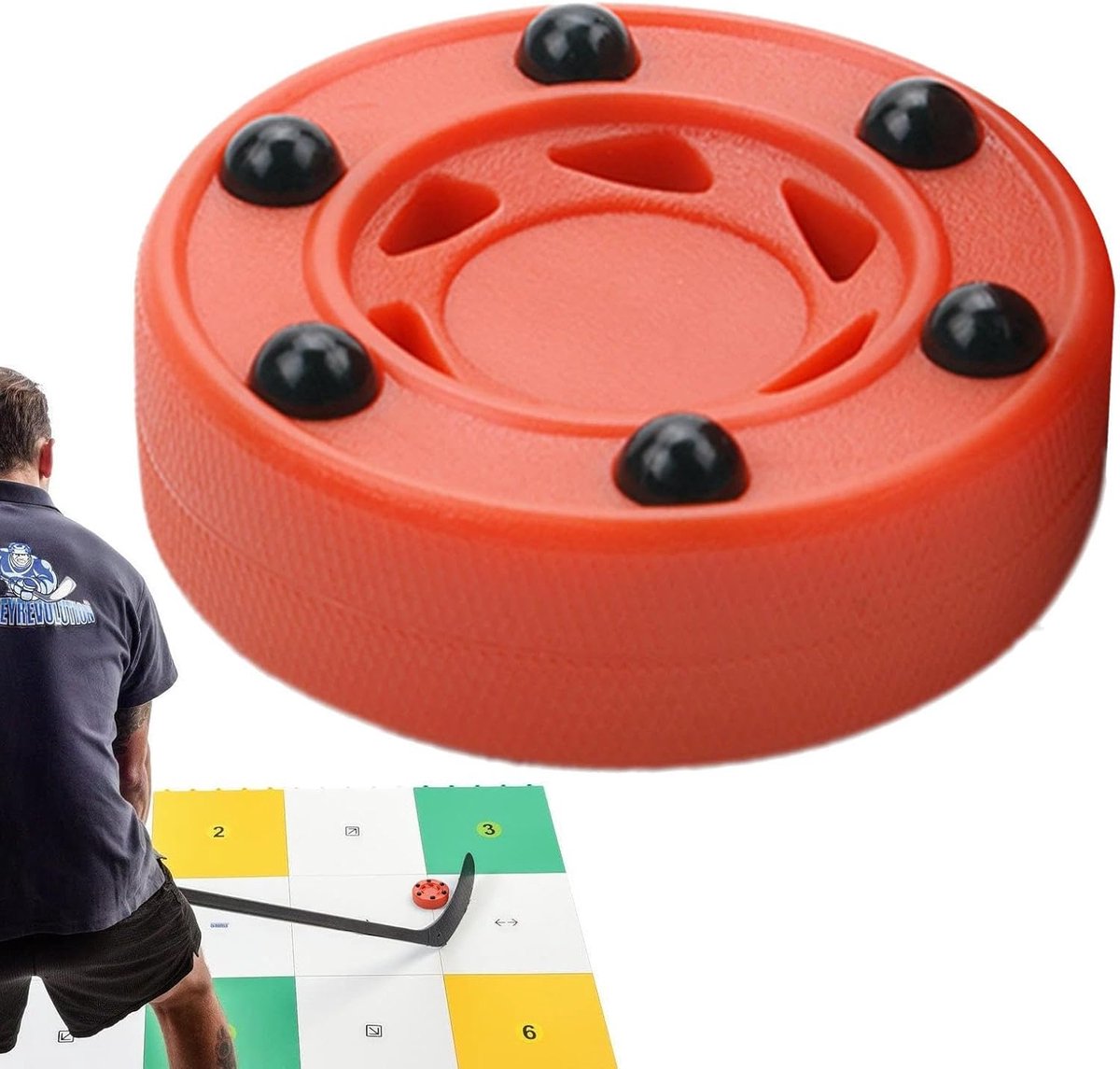 Straat Hockey Schijf - Nylon Puck - Vaardigheid Training - Gladde Ondergrond Geschikt - 7.5 cm - Rood