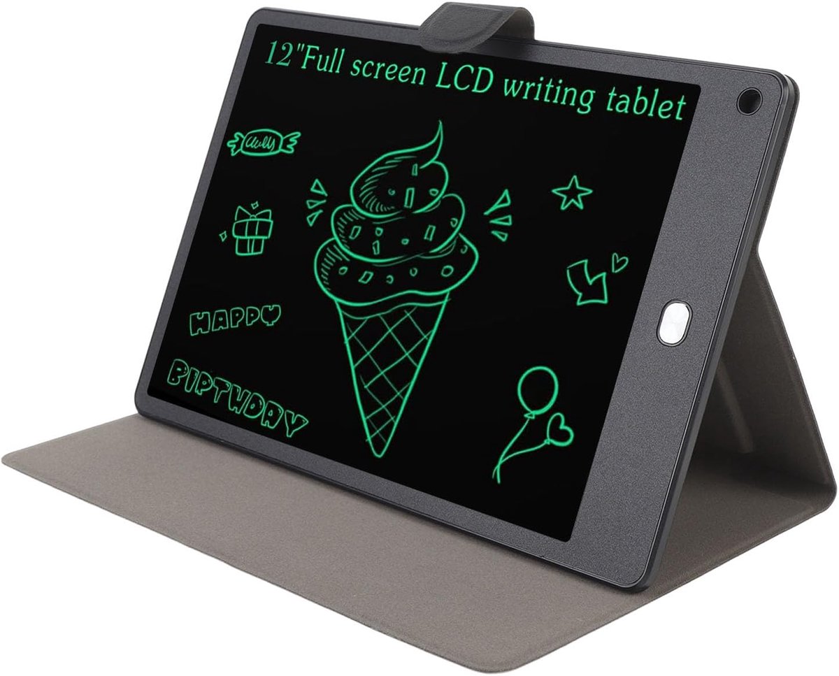 Schrijftablet LCD - Tekentablet Wisbaar - Notities Maken - Oogvriendelijk Geen Blauw Licht - 12 Inch - Zwart