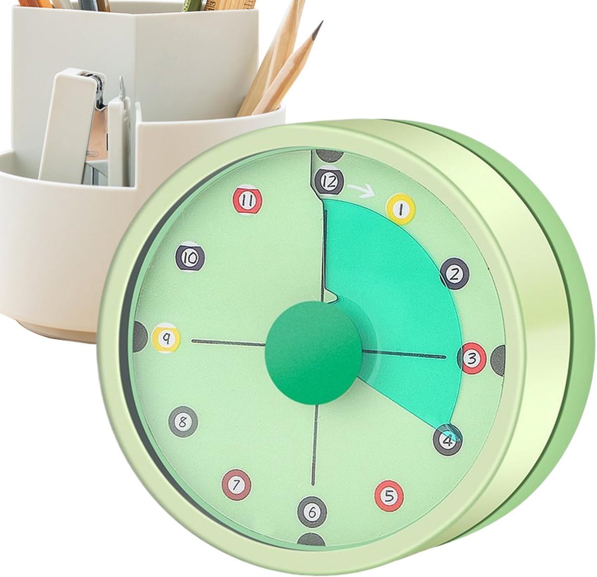 Visuele Timer - Mechanische Keukentimer - Tijdmanagement Hulp - Roestvrij Staal - 3.5 x 5.9 cm
