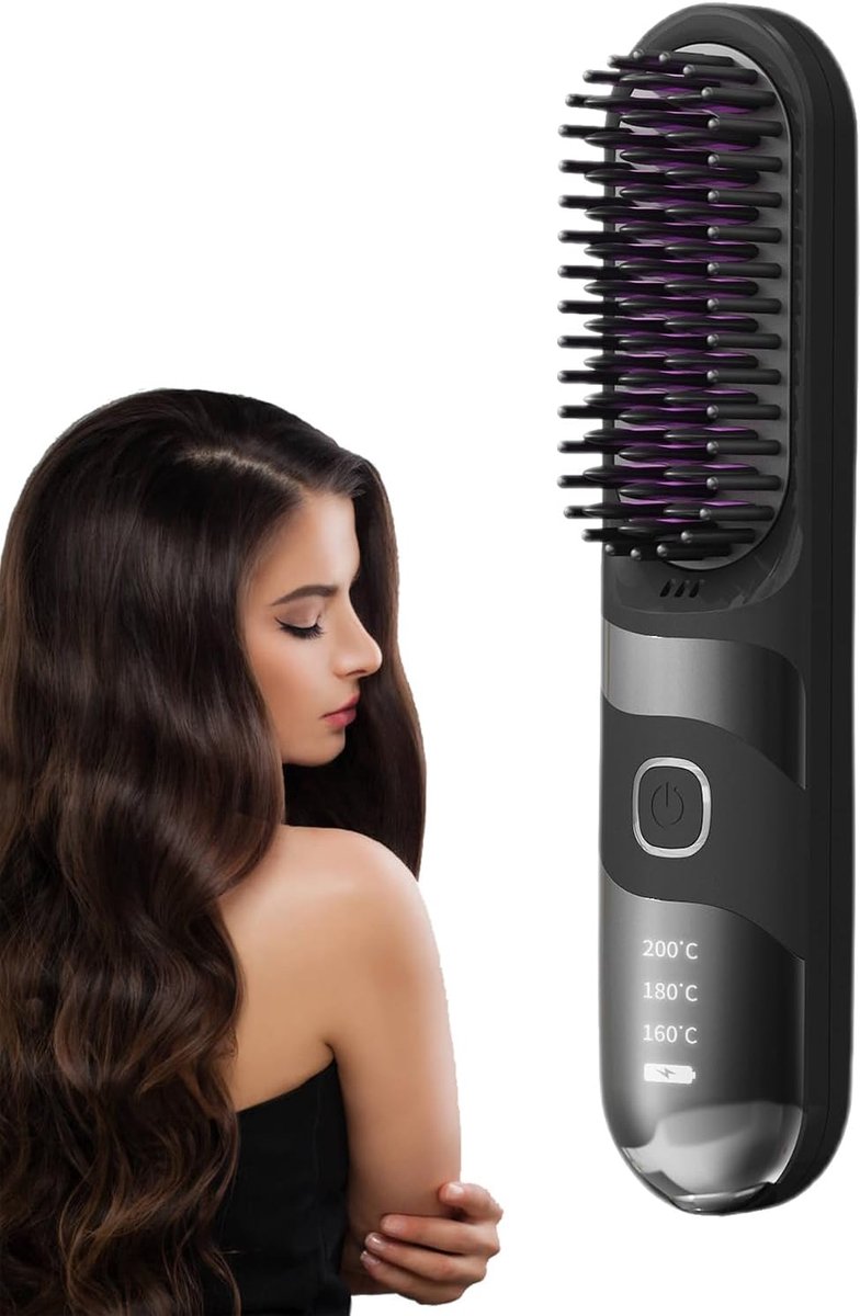 Draadloze Stijlborstel - Haar Krulborstel - Snel Haar Stylen - Brandveilige Ionische Technologie - 23.5 cm Lengte
