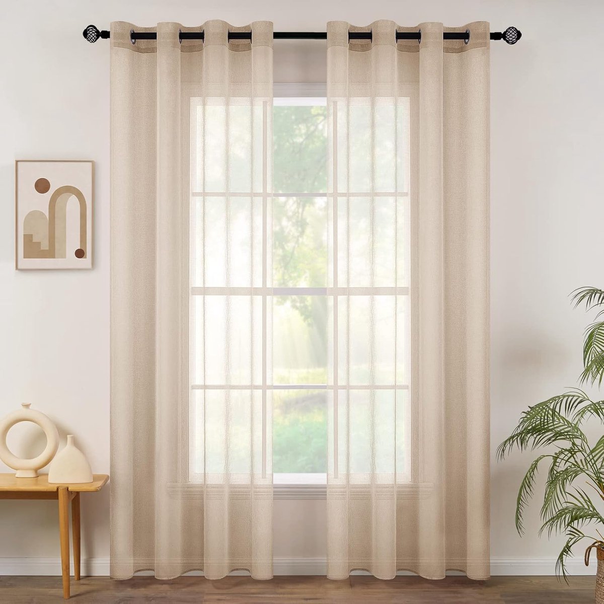 Transparante Gordijnen - Luchtige Vitrage - Decoratief Woonkamer - Set van 2 stuks - 140x3