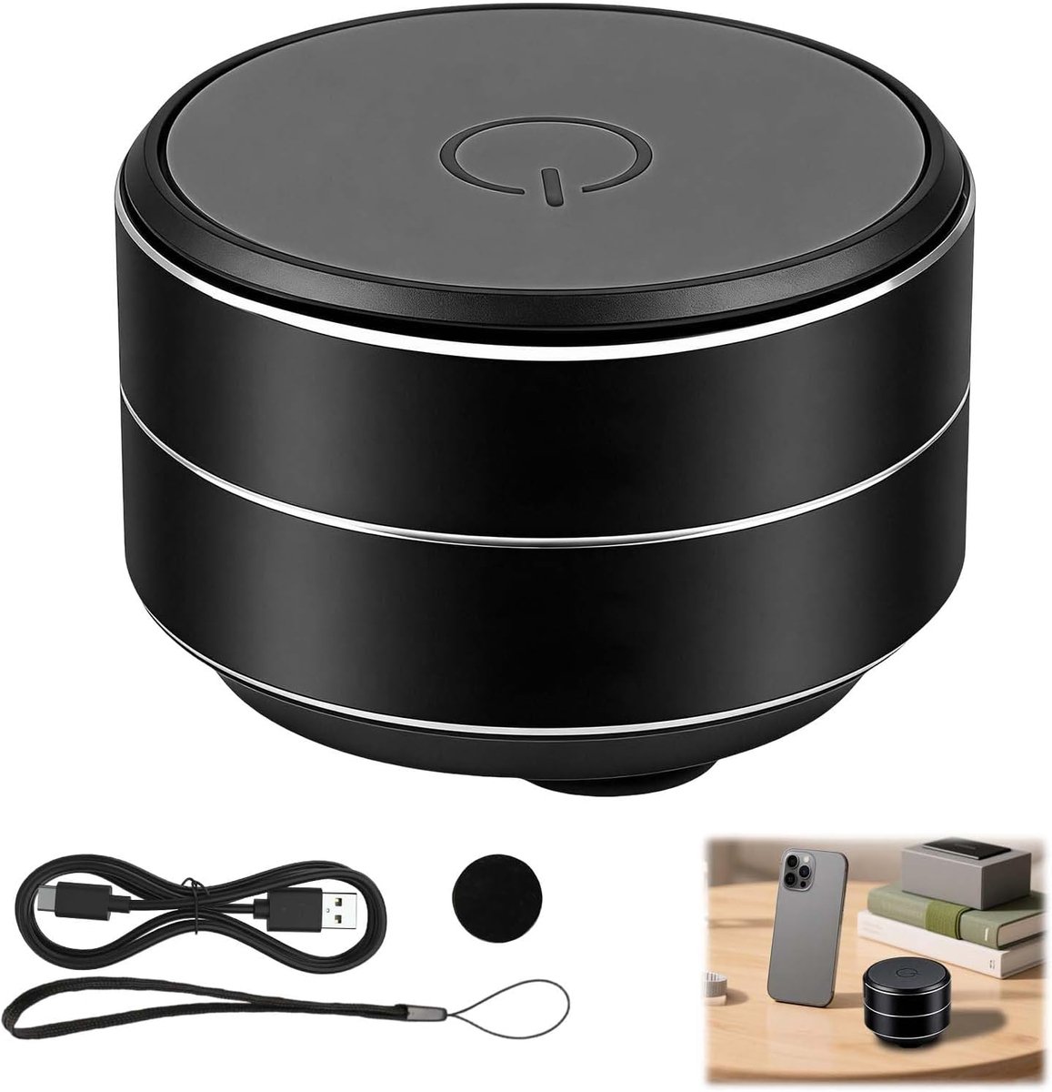 Mini Bluetooth Luidspreker - Draagbare Speaker - Muziek Luisteren - Magnetische Bevestiging - Compact Forma - Zwart