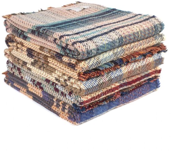 Plaid Op goed geluk Random wol - Gerecycled Wol - 150x183 cm - Tweedmill UK