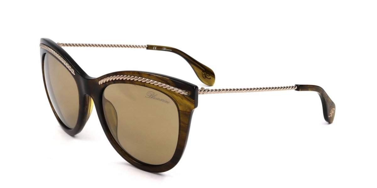 Blumarine SBM707 Verde striato lucido 54/20/135 WOMAN Zonnebrillen