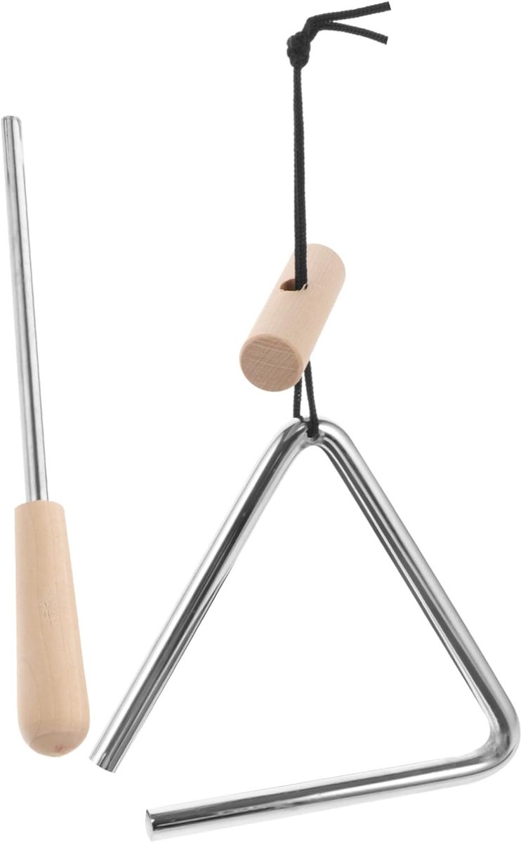 Percussie Instrument - Muziek Driehoek - Muziek Leren - Gladde Afwerking - 20.2cm