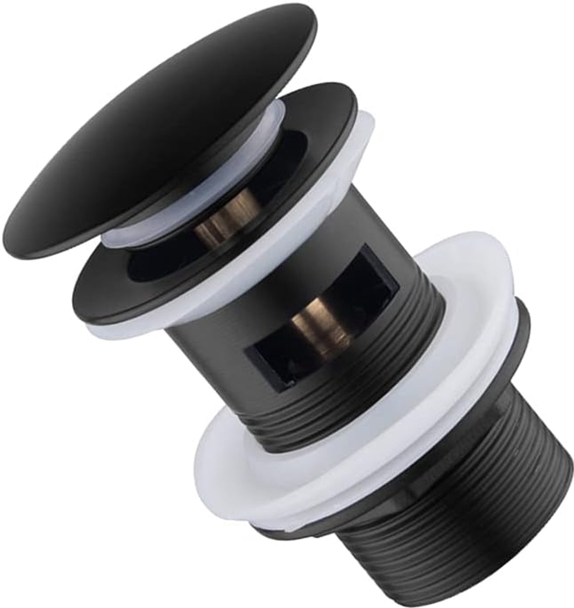 Gootsteen Zeef - Afvoerstop Keuken - Verstopping Voorkomen - Met Overloop Gat - 5cm Diameter - Zwart