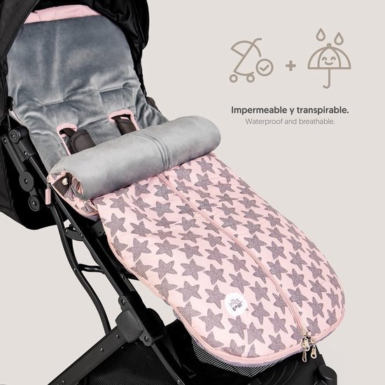 Universele Voetenzak - Baby Slaapzak - Winter Wandelingen - Ademend Anti-allergisch - 53 x 47 x 11 cm - Marineblauw Roze van Universele — afbeelding 4