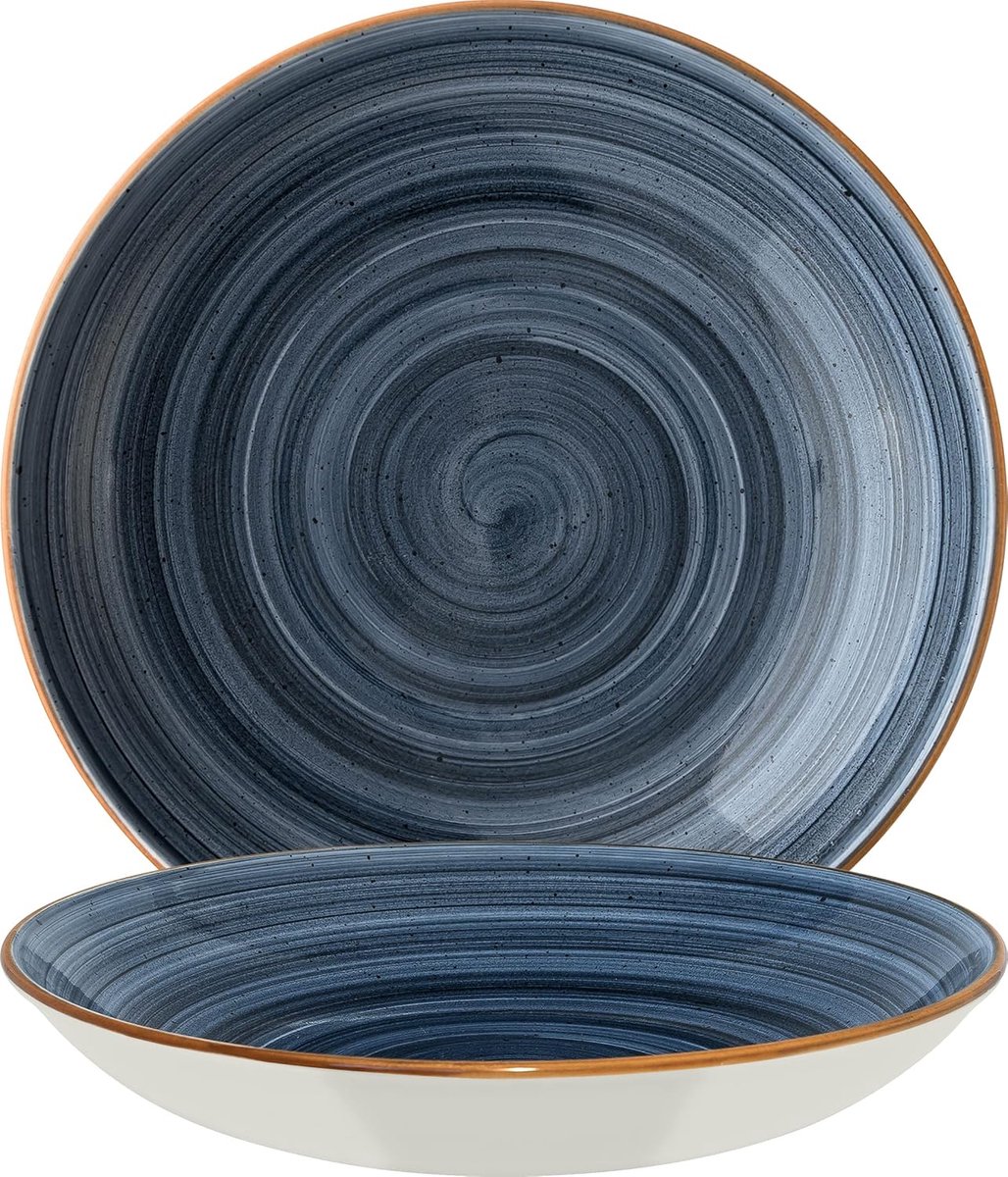 Pastaborden Set - Dinerborden Diep - Eten Serveren - Vaatwasser Magnetronbestendig - 25 cm Doorsnede - Dusk