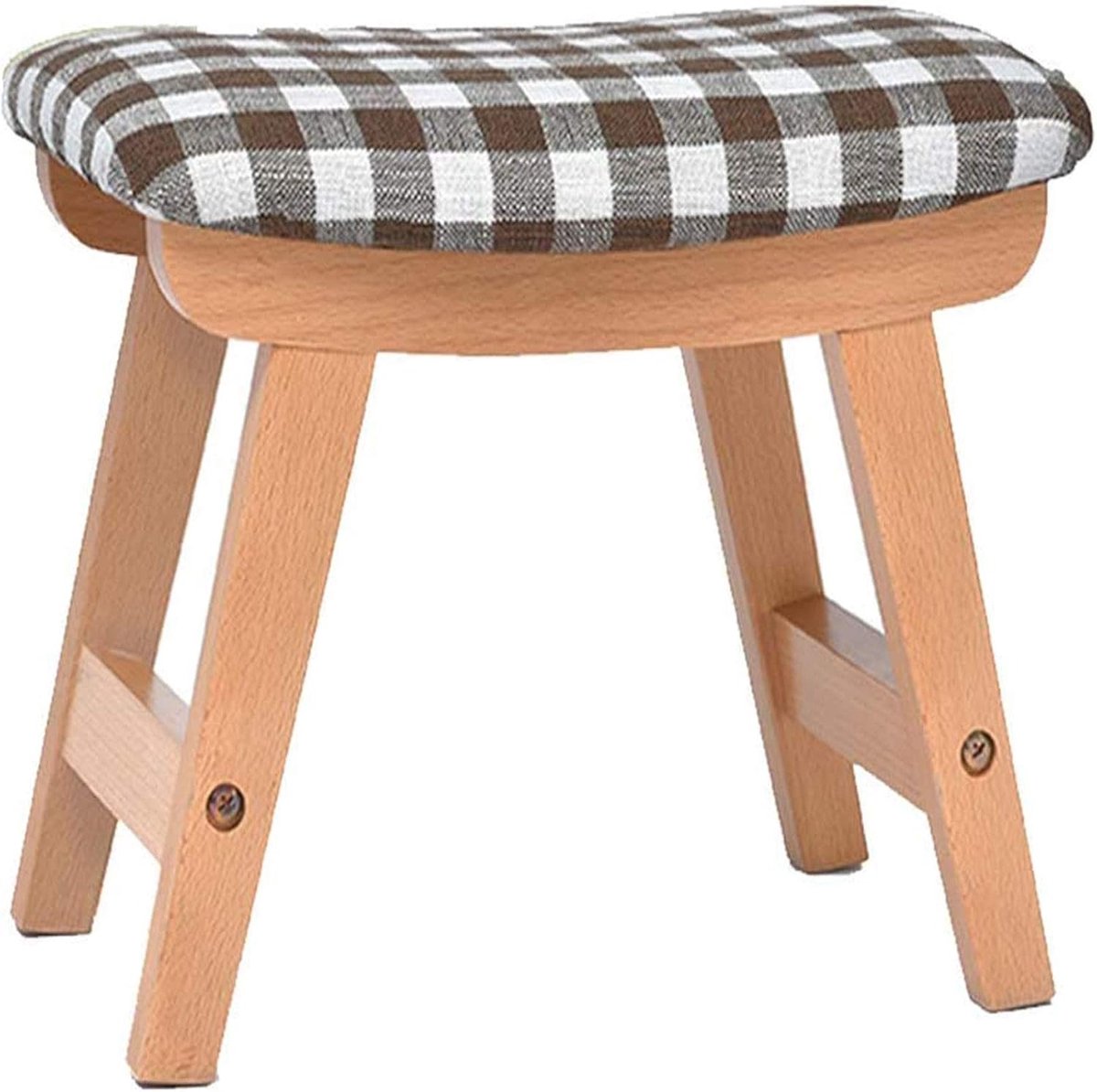 Poef Kruk - Voetenbank Stoel - Ontspanning Woonkamer - Houten Frame Spons - Compact Handig Formaat