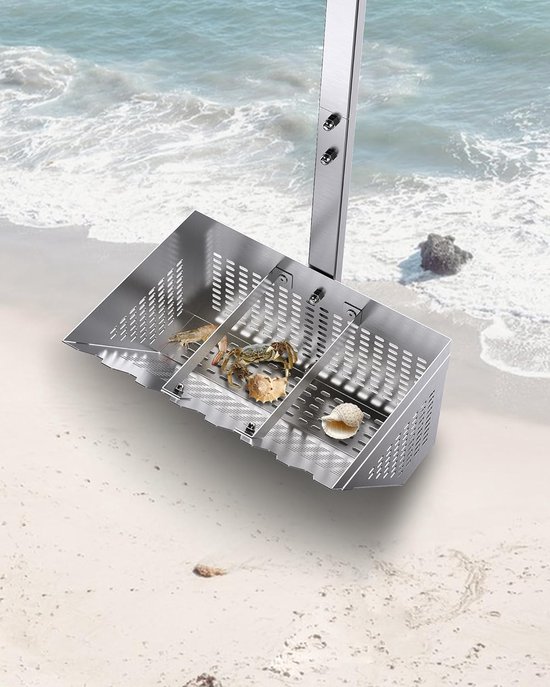 Tuinhark - Bladhark Strandhark - Gazon Onderhoud - Afneembare T-greep - 118cm Mand - Metaal — afbeelding 5