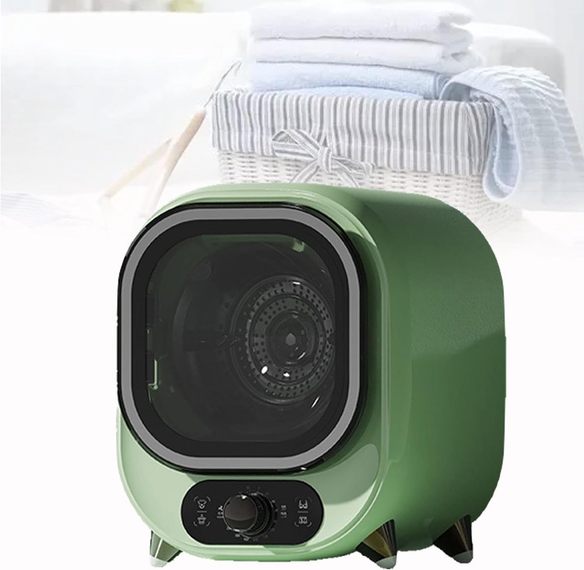Compacte Wasdroger Mini Centrifuge Kleine Ruimtes Dubbele Filtratie 0.8 kg Capaciteit Groen