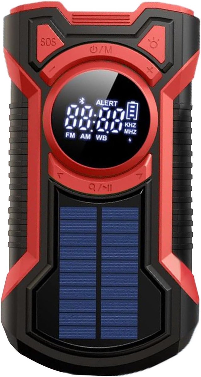 Noodradio Oplaadbaar - Hand Crank Radio - Buiten Activiteiten - Drie Energiebronnen - 5000 Mah Batterij - Groen