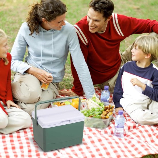Compacte Koelbox - IJsemmer Draagbaar - Outdoor Avonturen - Robuuste Thermische Isolatie - 5 Liter Inhoud - Blauw Wit — afbeelding 3