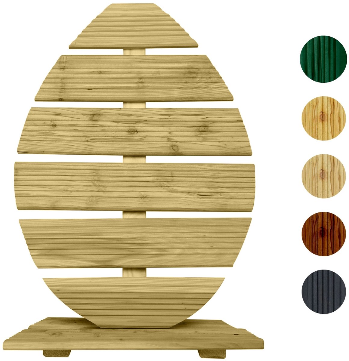 Floranica Paasdecoratie van hout 70 cm hoog onbehandeld voor binnen en buiten - Handgemaakte paasei tuindecoratie