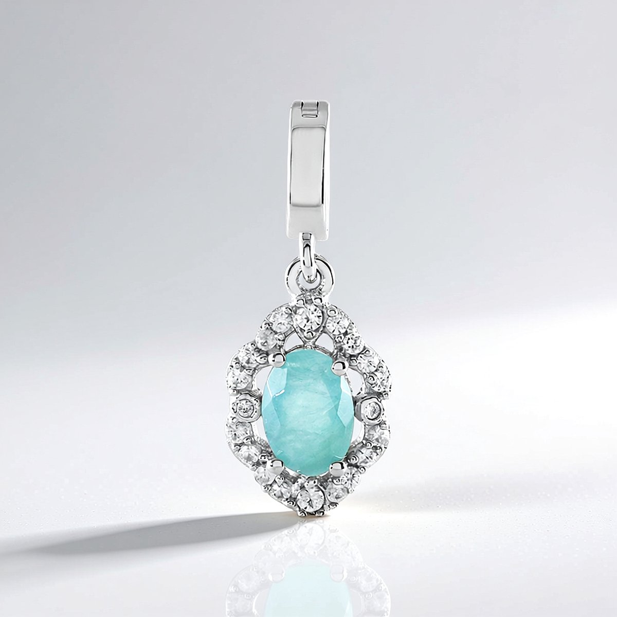 Cavill - Zilveren Hanger - 925 Sterling Zilver Geplatineerd - Grandidieriet 0,73 ct - Zirkonia Pavé 1 ct - Elegante Dameshanger
