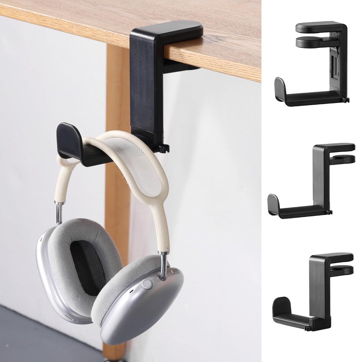 Hoofdtelefoonhouder - Headset standaard - Bureau organiseren - Stabiele constructie - 12x10.5x6 cm - Zwart
