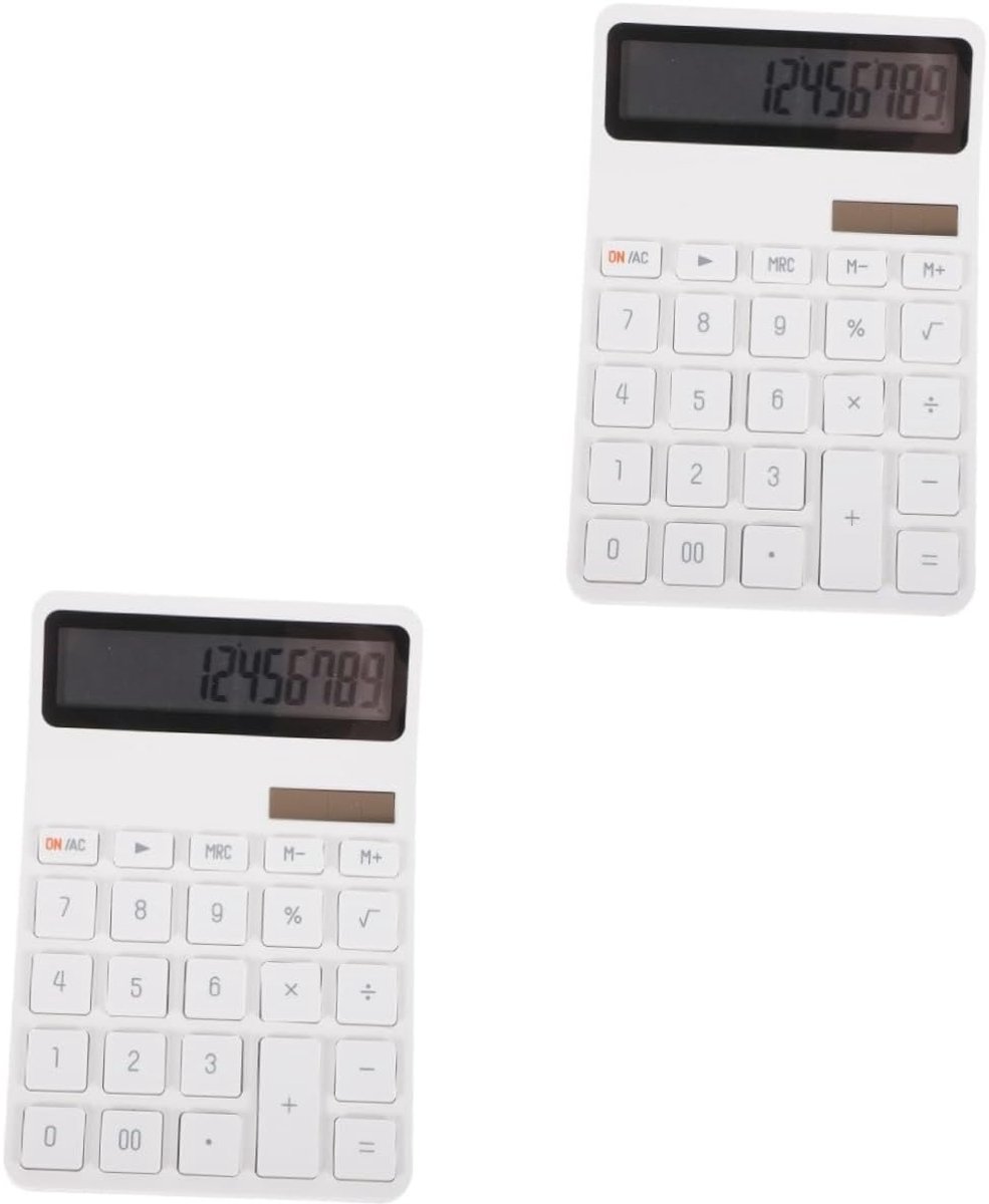 Bureau Rekenmachine - Kantoor Rekenmachine - Dagelijkse Berekeningen - Dubbele Voeding - 16 x 10.6 cm - Wit