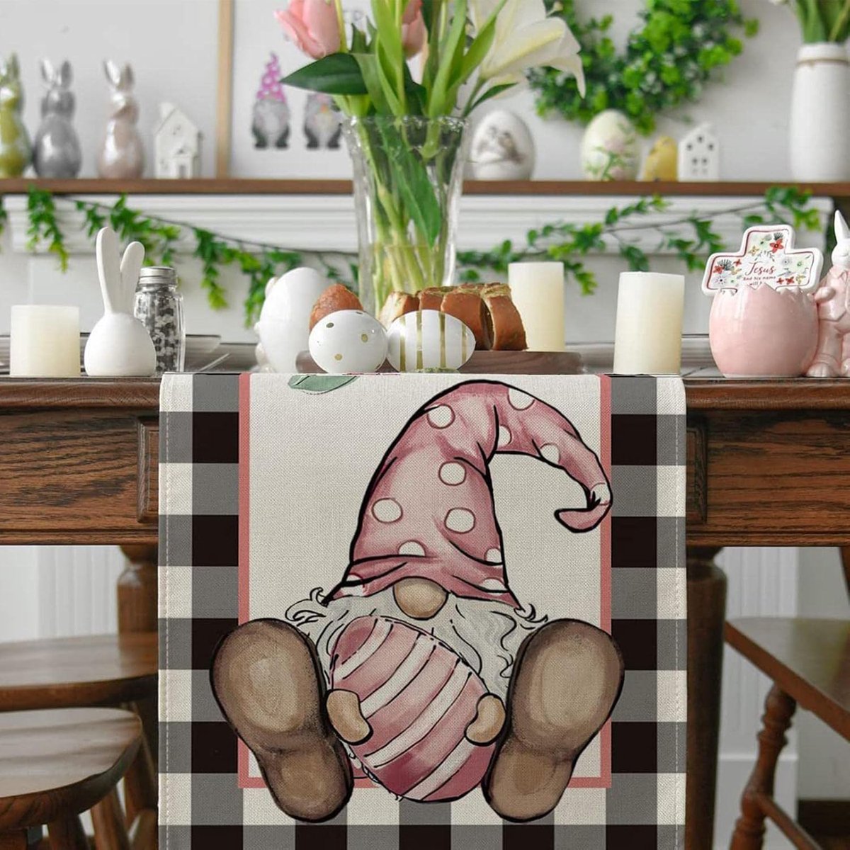 Paas Tafelloper - Feestdecoratie Tafel - Paasviering Thuis - Hoogwaardig Linnen - 183x33 cm