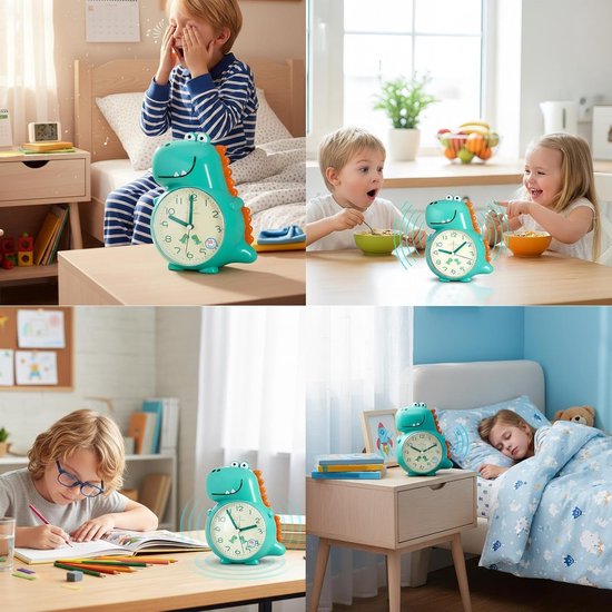 Kinderwekker Dinosaurus - Dierenwekker Speelgoed - Wakker Worden - Ingebouwde Luidspreker - 19cm Breed - Groen — afbeelding 2