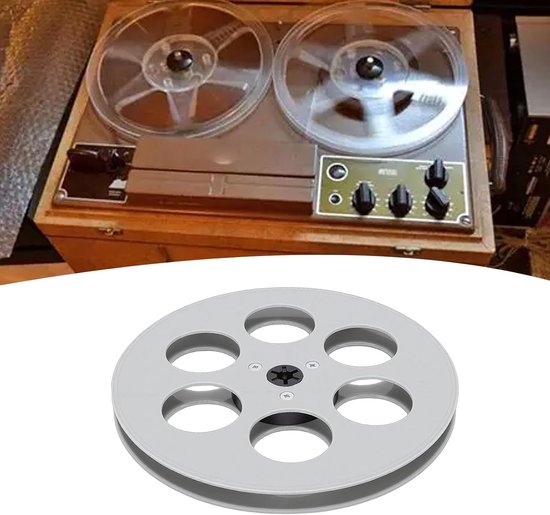 Lege Tapespoel - Open Reel - Audio Opname - 6 Winddichte Gaten - 7 Inch Diameter - Grijs — afbeelding 4