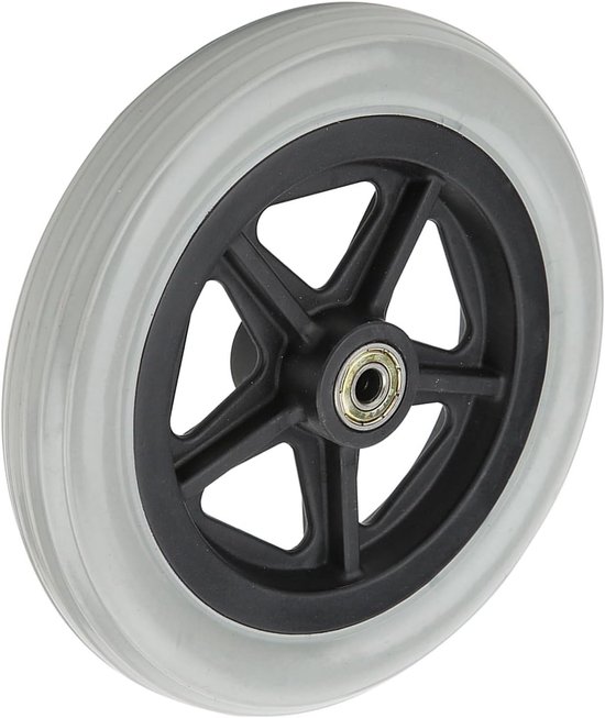 Rolstoel Voorwielen - Vervangende Wielen - Mobiliteit Verbeteren - Rubberen Banden - 7 Inch Diameter - Grijs — afbeelding 4