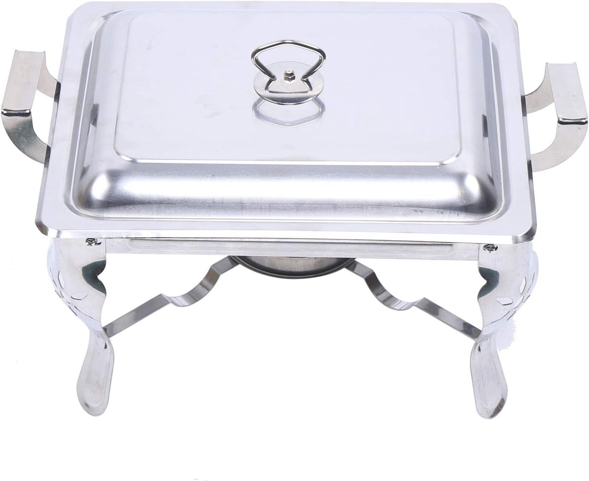 Voedselwarmer - Warmhoudcontainer Rechaud - Buffet Feestjes - Roestvrij Staal - 6 Liter Inhoud